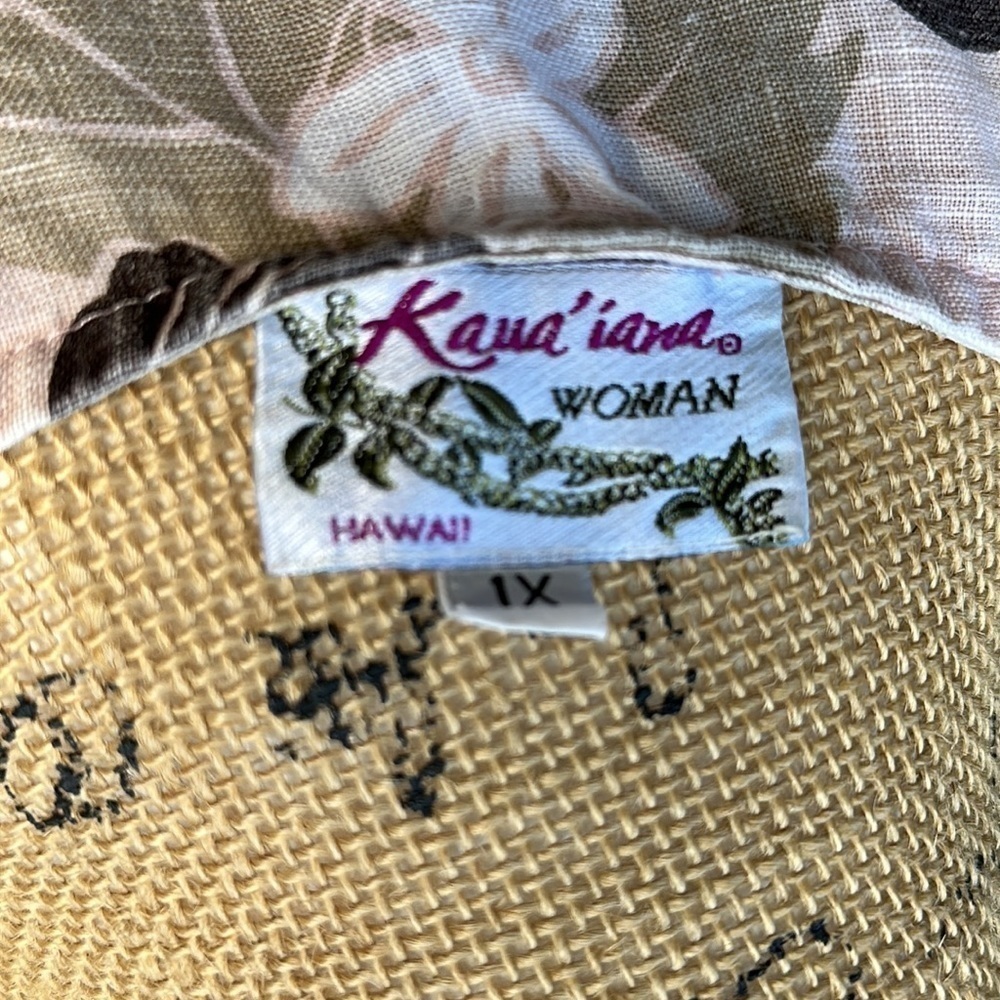 🤎🩷🤎Kaua’ iana Hawiian tank dress linen, pink, tan and brown cotton 1X tiki - Picture 6 of 8